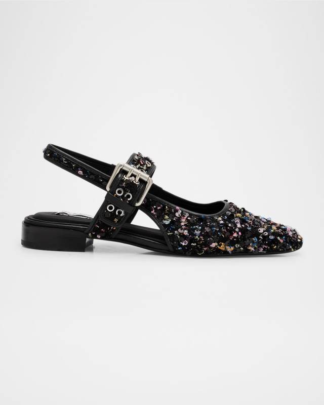Astra Buckle Boucle Slingback Flats